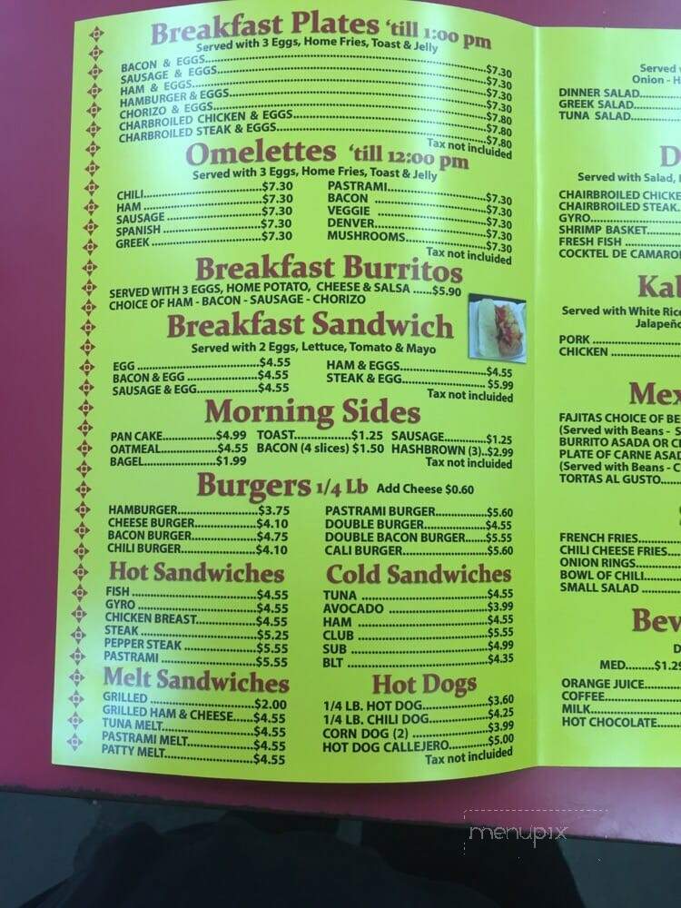 Tommies Jr Burgers - Sun Valley, CA menu_pic