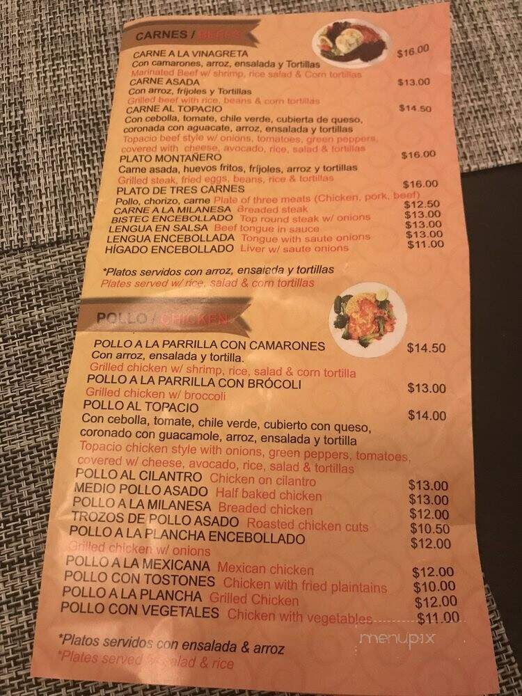 Topasio - East Boston, MA menu_pic