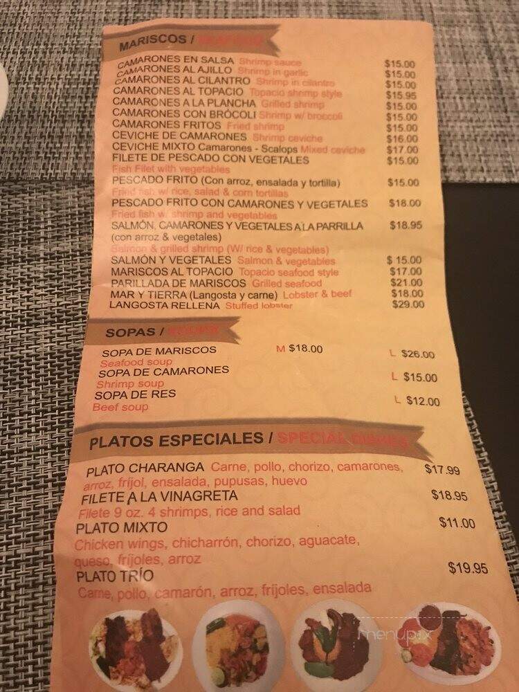 Topasio - East Boston, MA menu_pic