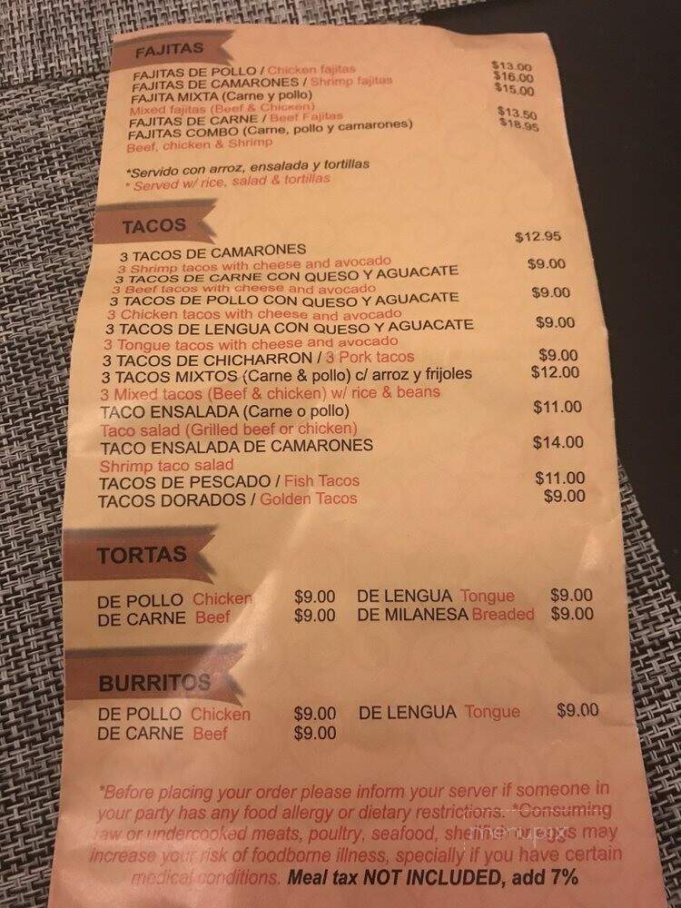 Topasio - East Boston, MA menu_pic