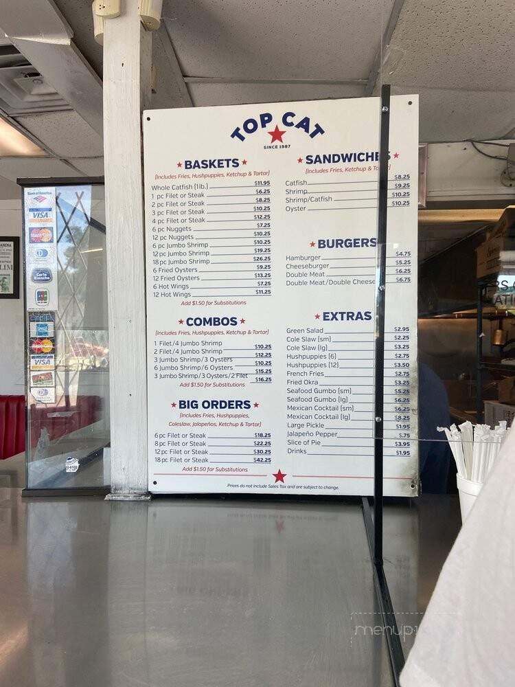 Top Cat Seafood Restaurant - Dallas, TX menu_pic
