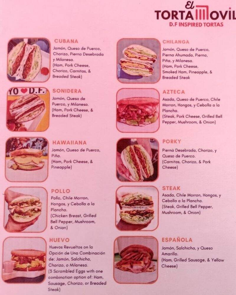 Torta Movil - Los Angeles, CA menu_pic