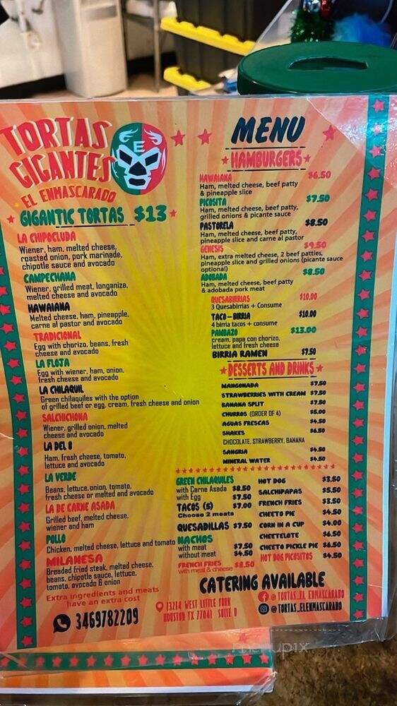 Tortas Gigantes El Enmascarado - Houston, TX menu_pic