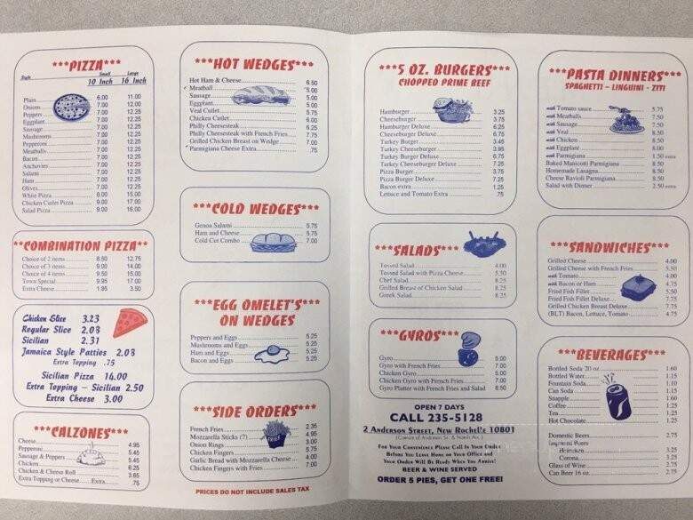 Town Pizza House Restaurant - New Rochelle, NY menu_pic