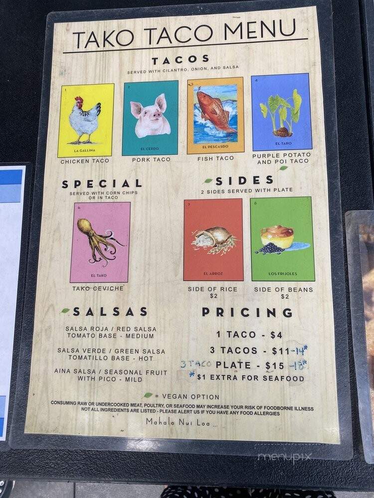 Tracy's Tacos - Holualoa, HI menu_pic