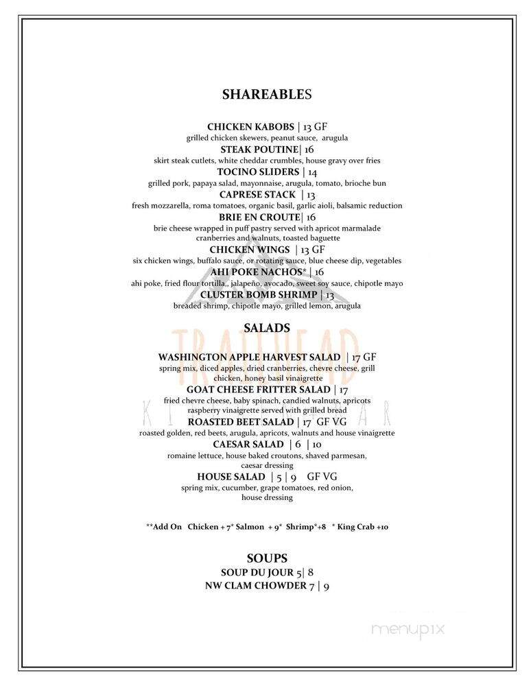 Trailhead Kitchen + Bar - Issaquah, WA menu_pic