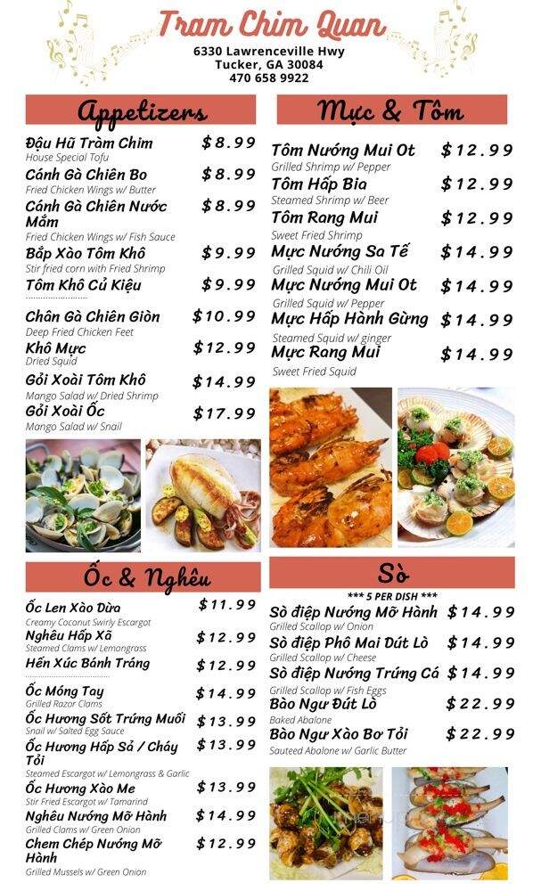 Tram Chim Quan - Tucker, GA menu_pic