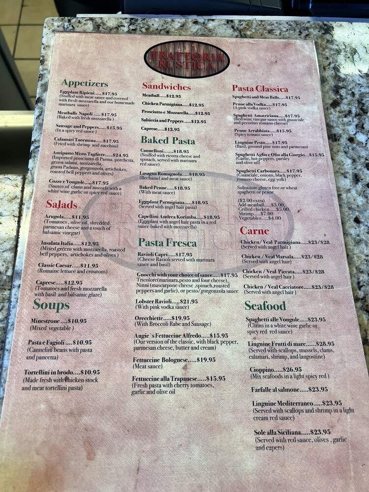 Trattoria Rustica - Henderson, NV menu_pic