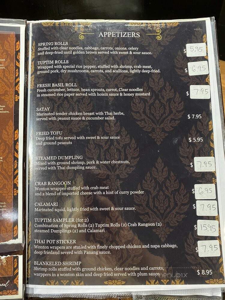 TupTim Thai - Brunswick, GA menu_pic