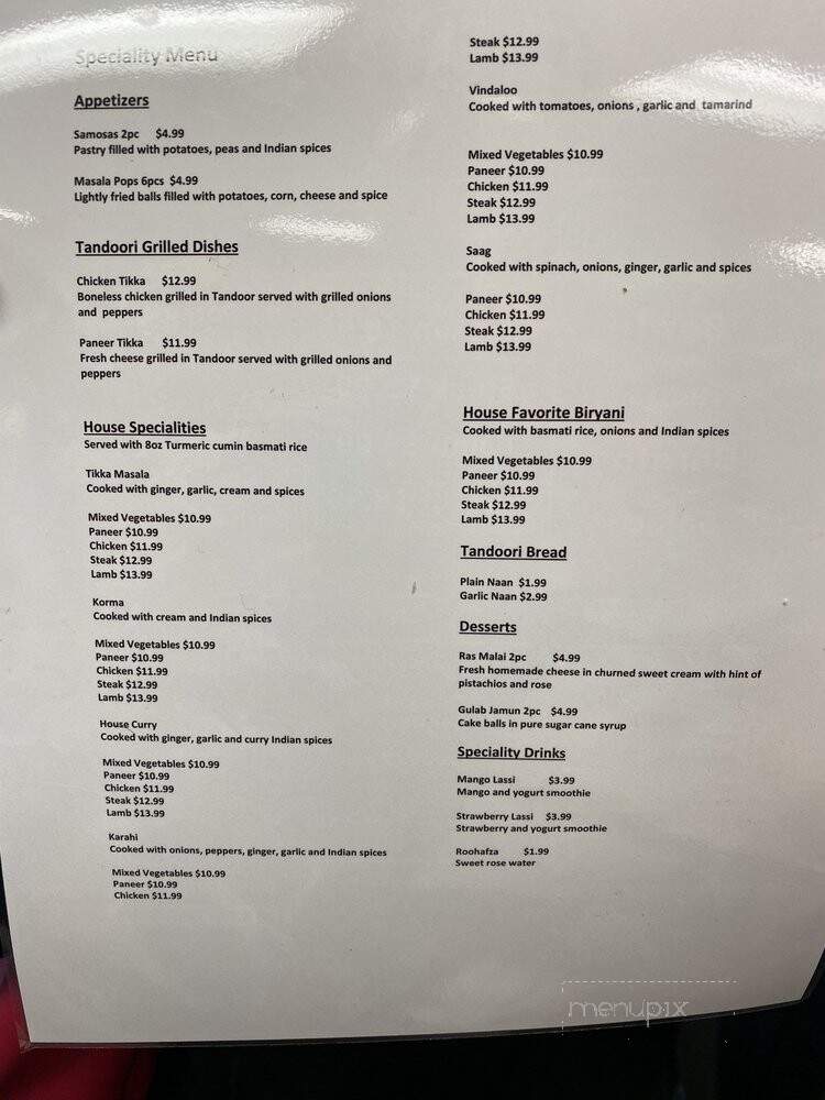 Turmeric Fresh Indian Grill - St. George, UT menu_pic