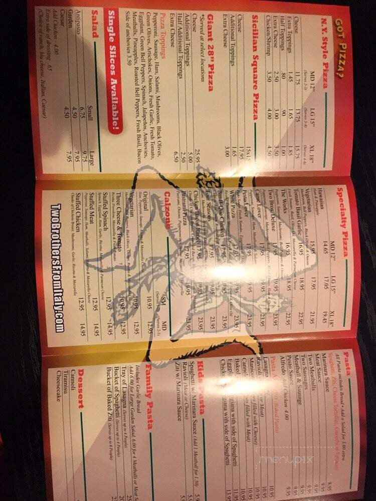 Two Brothers From Italy - Oceanside, CA menu_pic