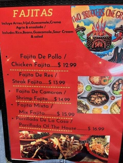Two Brothers One Grill - Bartow, FL menu_pic