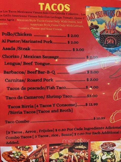 Two Brothers One Grill - Bartow, FL menu_pic