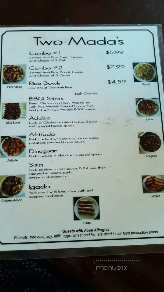 Two Mada's Fast Food - Porterville, CA menu_pic