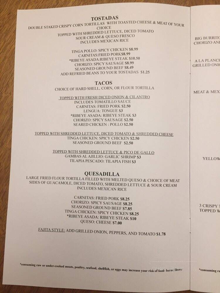 Two Tostadas - South Lyon, MI menu_pic