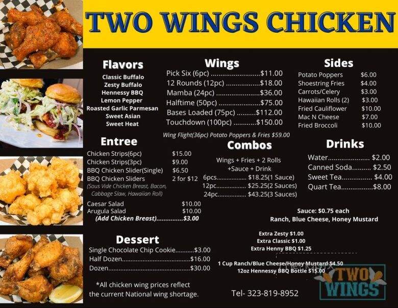 Two Wings Chicken - Los Angeles, CA menu_pic