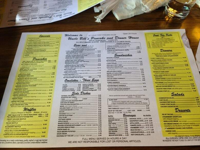 Uncle Bills - Saint Louis, MO menu_pic