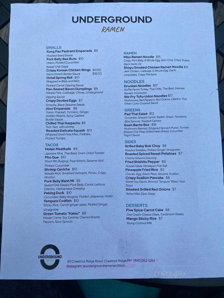 Underground Ramen - Chestnut Ridge, NY menu_pic
