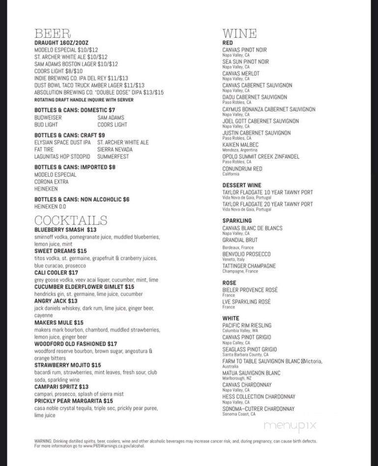 Unity LA - Los Angeles, CA menu_pic