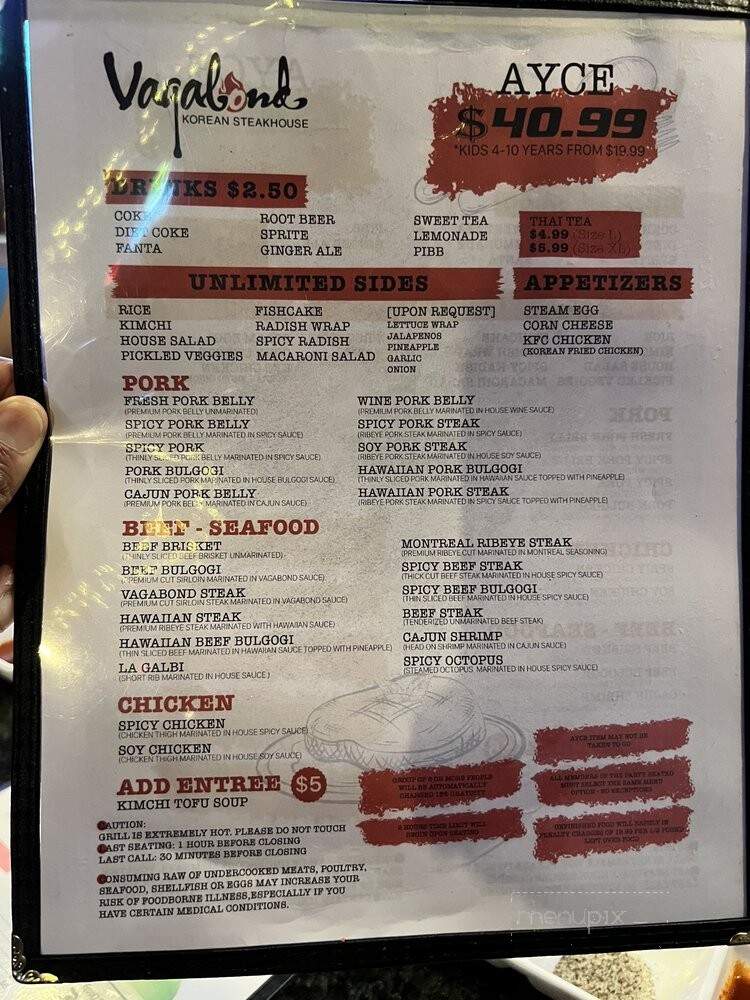 Vagabond Korean Steakhouse - Jacksonville, FL menu_pic