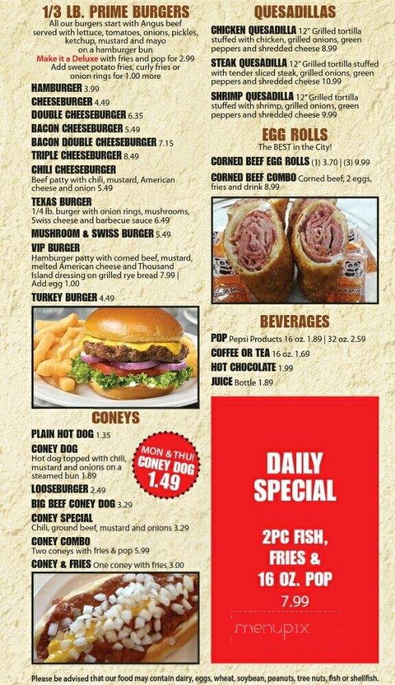 Valentino's Diner - Detroit, MI menu_pic