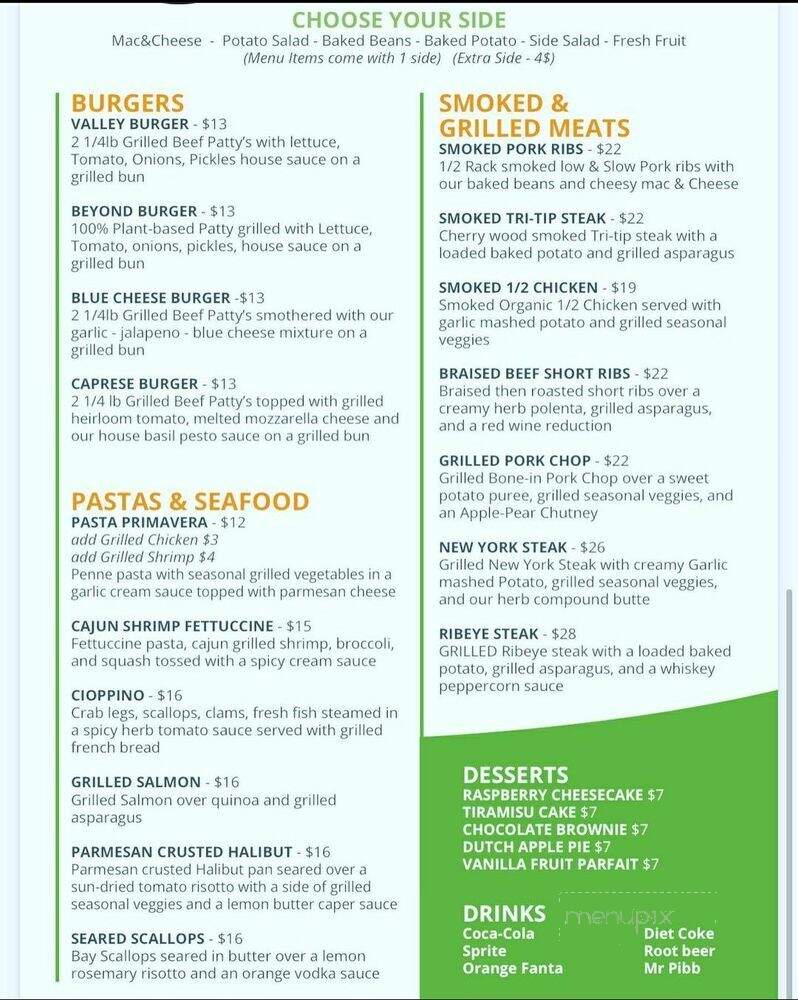 Valley Grill - Modesto, CA menu_pic