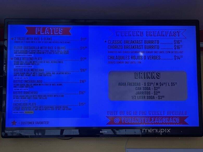 Vegan by El Zamorano - Costa Mesa, CA menu_pic