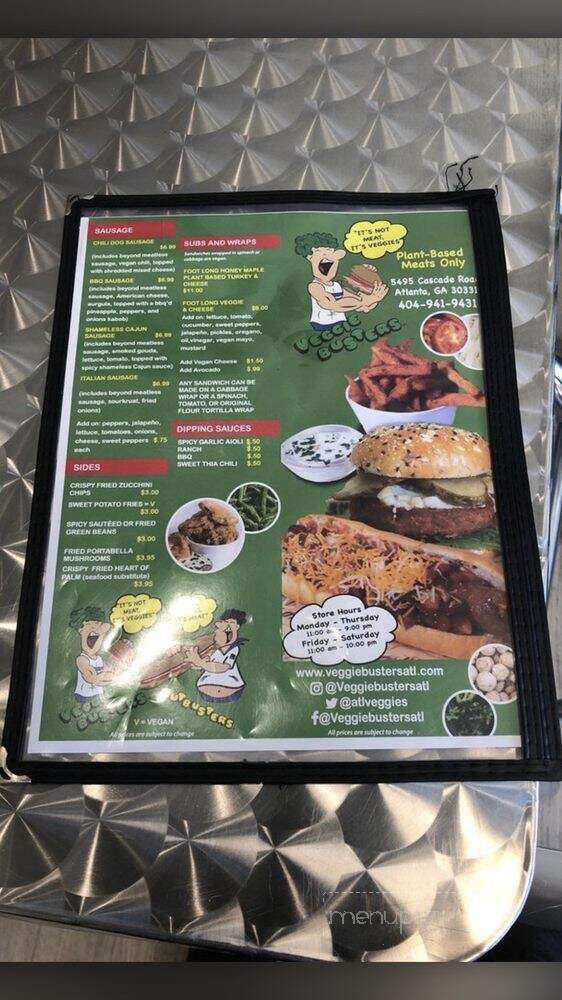 Veggie Busters - Atlanta, GA menu_pic
