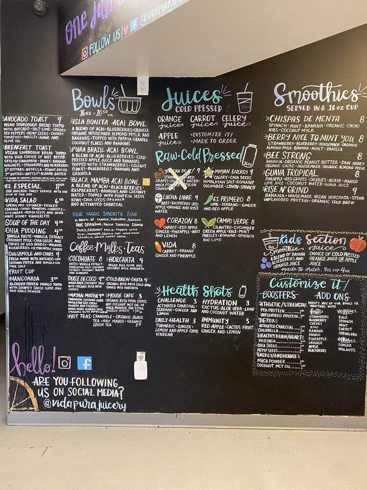 Vida Pura Juicery - Austin, TX menu_pic