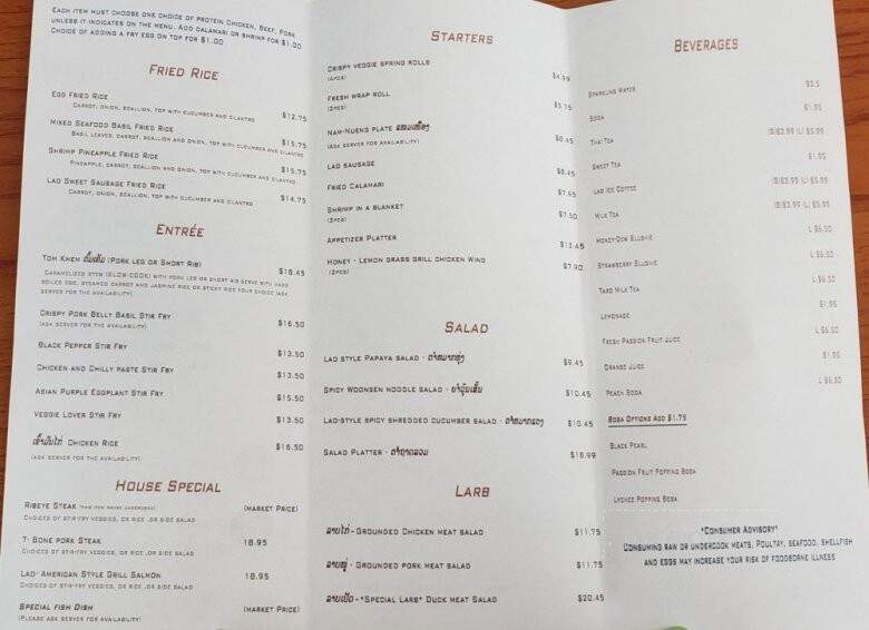 Vientiane Kitchen - Wilmington, NC menu_pic