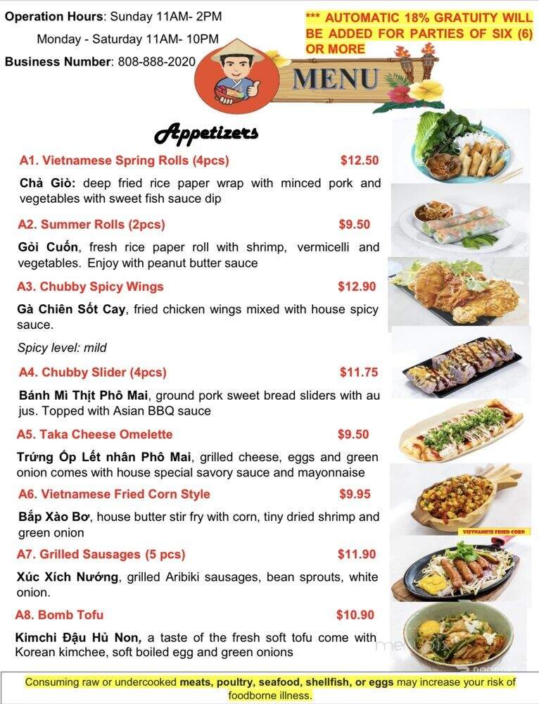 Viet Chubby Boy - Urban Honolulu, HI menu_pic