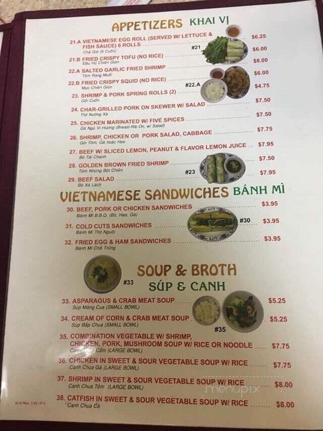 Vietnamese & Chinese Noodle - National City, CA menu_pic
