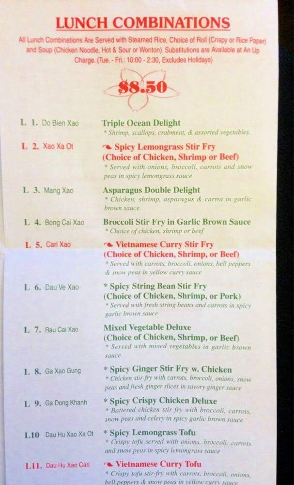 Restaurant Viet-Nam - Amos, QC menu_pic