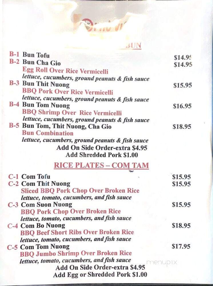 Pho Viet - Conyers, GA menu_pic