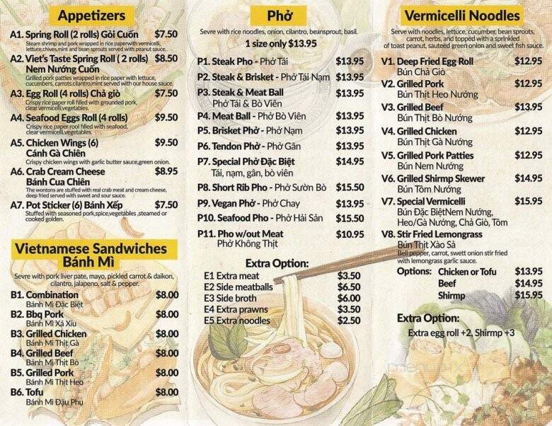 Viet's Taste - Silverdale, WA menu_pic