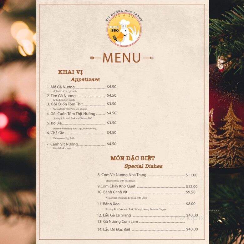 Vit Nuong Nha Trang - Houston, TX menu_pic