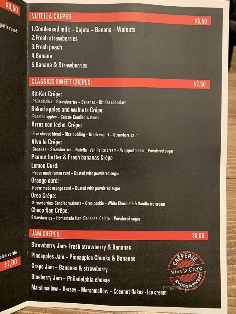 Viva La Crepe - West Des Moines, IA menu_pic