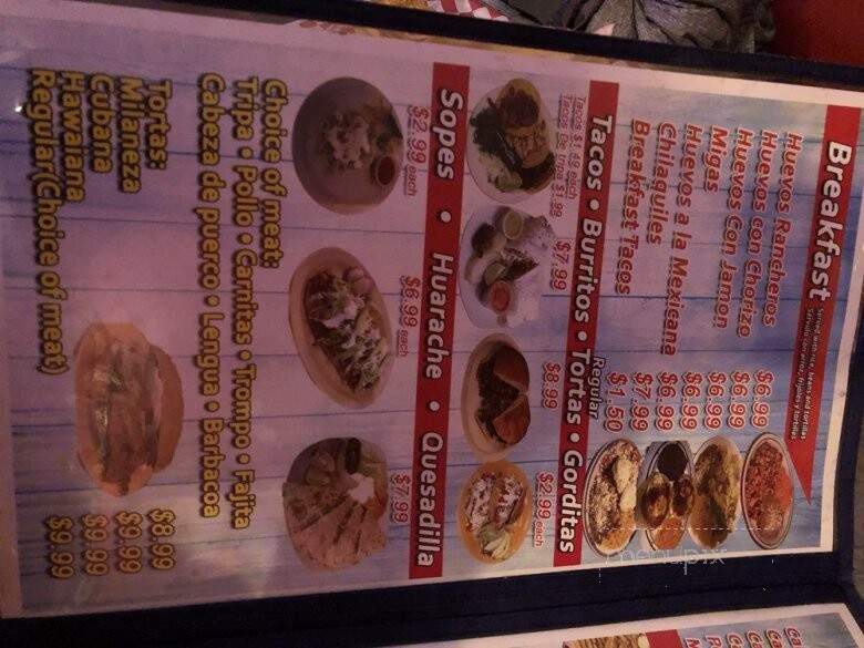 Vochito Taqueria - Dallas, TX menu_pic