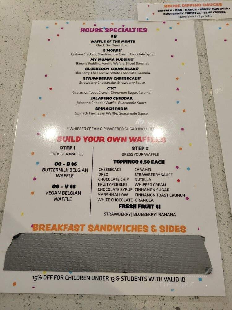 Waffle Bar - Atlanta, GA menu_pic