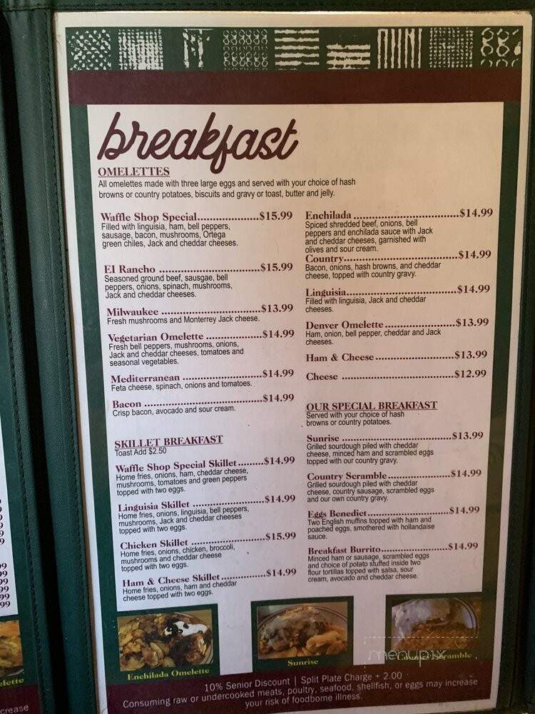 Waffle Shop - Fresno, CA menu_pic
