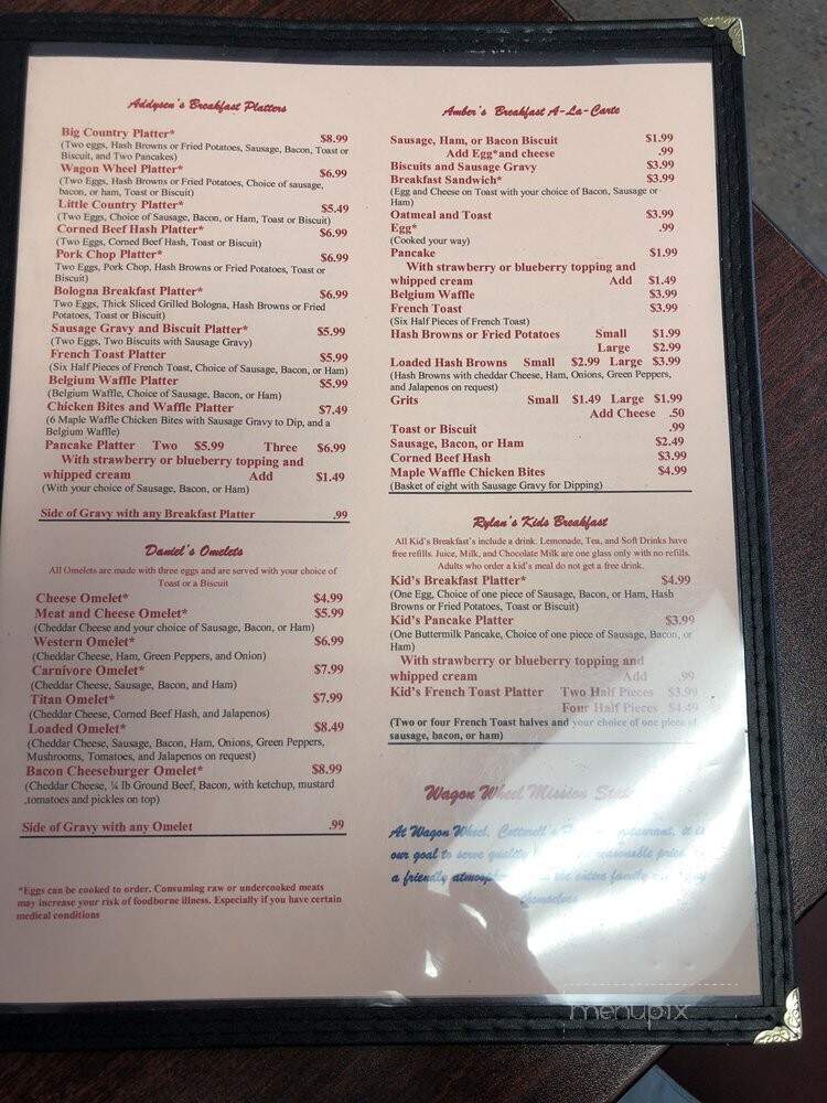 Wagon Wheel - Unicoi, TN menu_pic