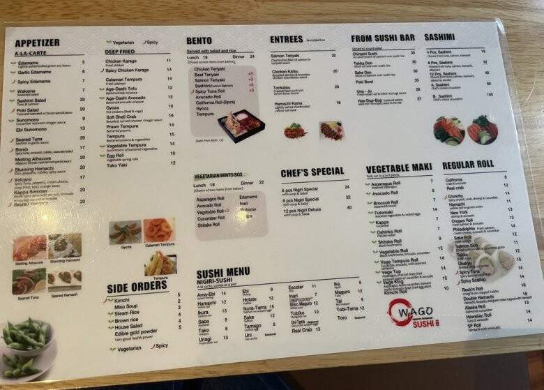 Wago sushi - San Francisco, CA menu_pic