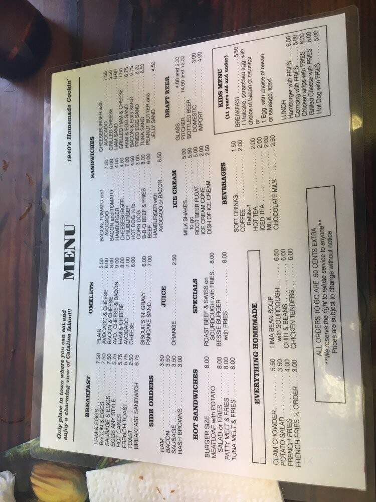 Walkers' Cafe - San Pedro, CA menu_pic