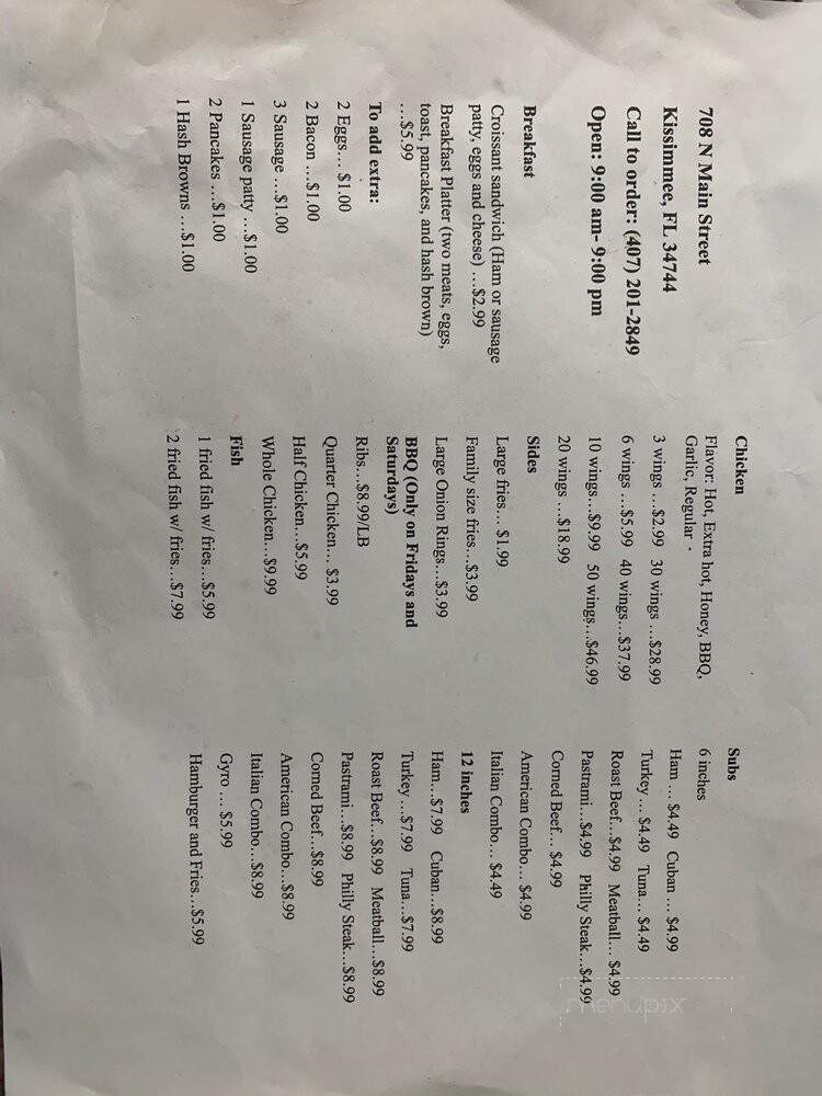 Olga Restaurant - Kissimmee, FL menu_pic