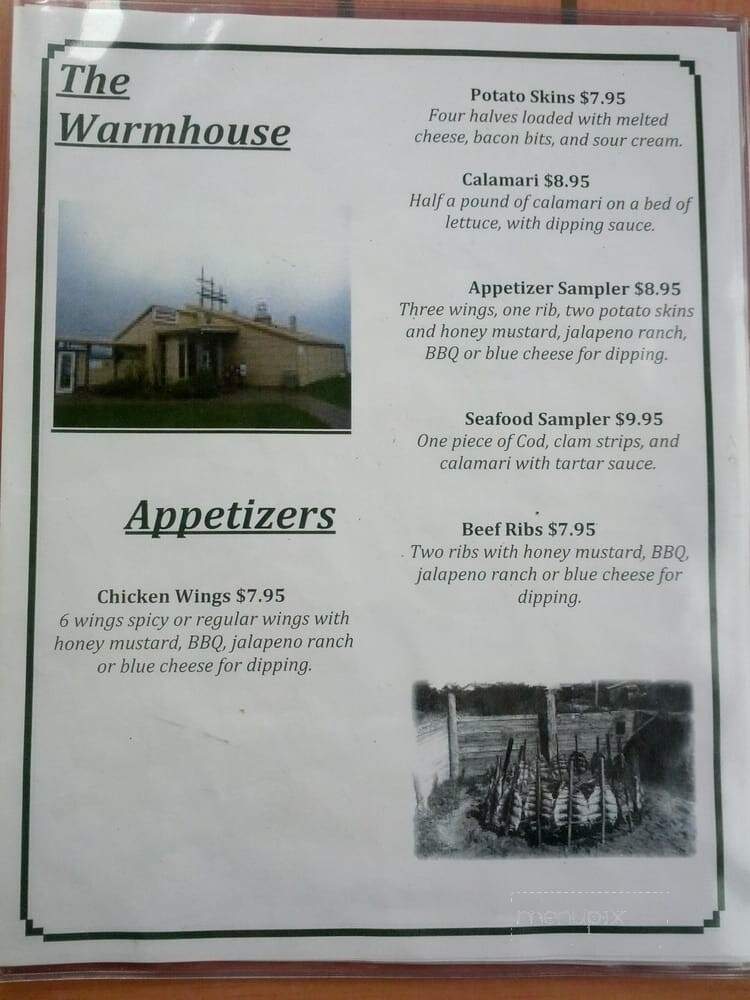 Warm House Restaurant - Neah Bay, WA menu_pic