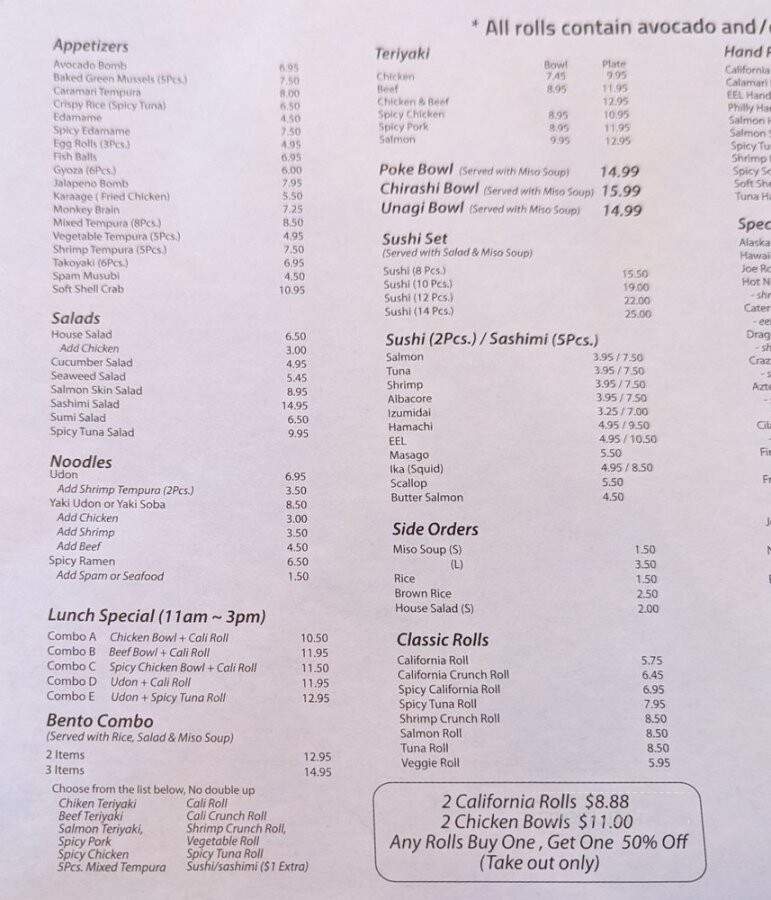 WA Teriyaki & Sushi - Stanton, CA menu_pic