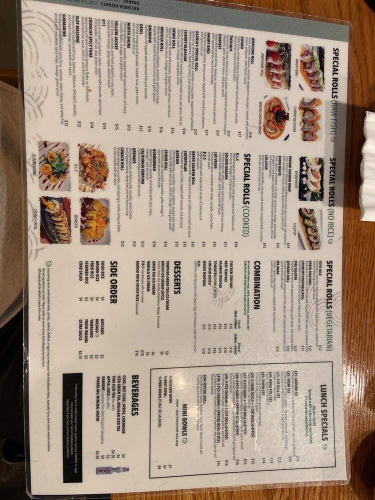 Wazabi Sushi - Orange, CA menu_pic