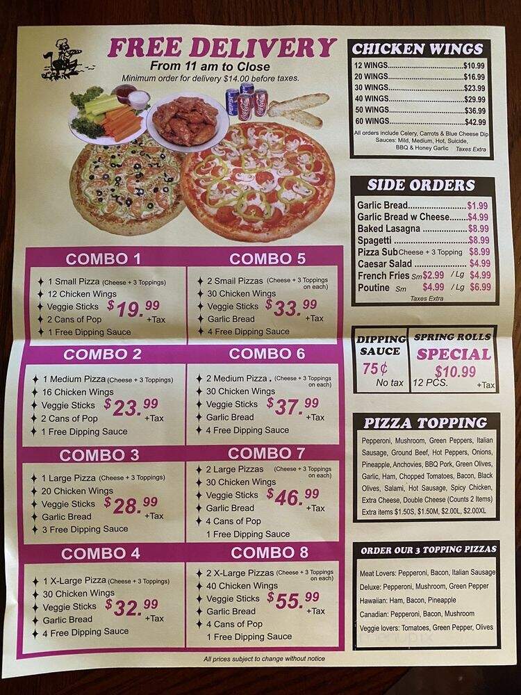 Weston Pizza and Wings - Hamilton, ON menu_pic