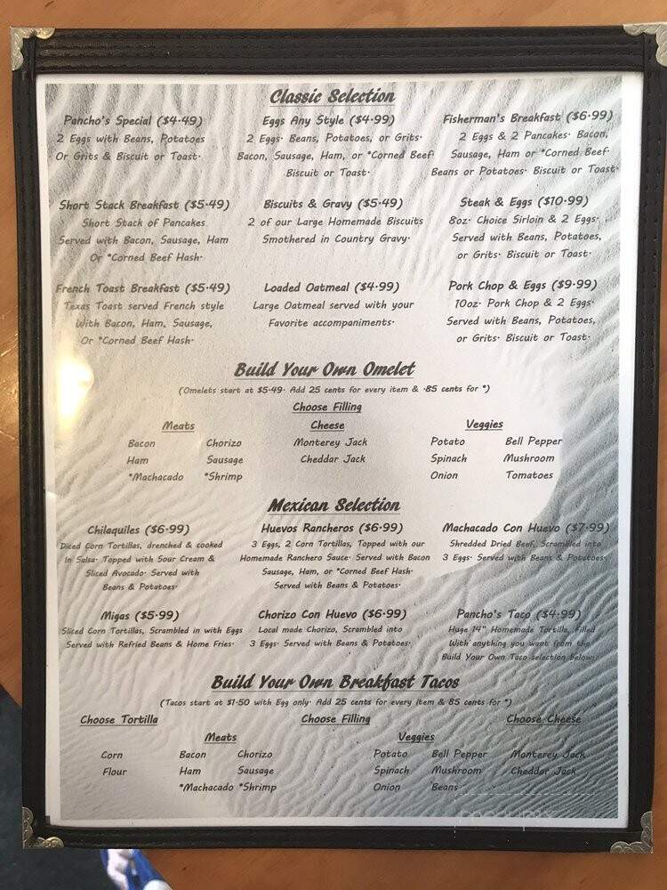 White Sands Seafood Restaurant - Port Isabel, TX menu_pic