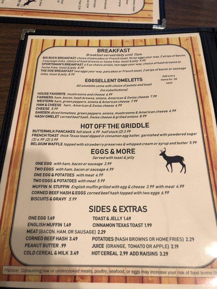 Whitetails Restaurant - Lincoln, MI menu_pic